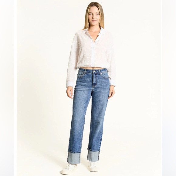 Oat New York High-Rise Cuffed Wide Leg Jeans - Picture 3 of 8